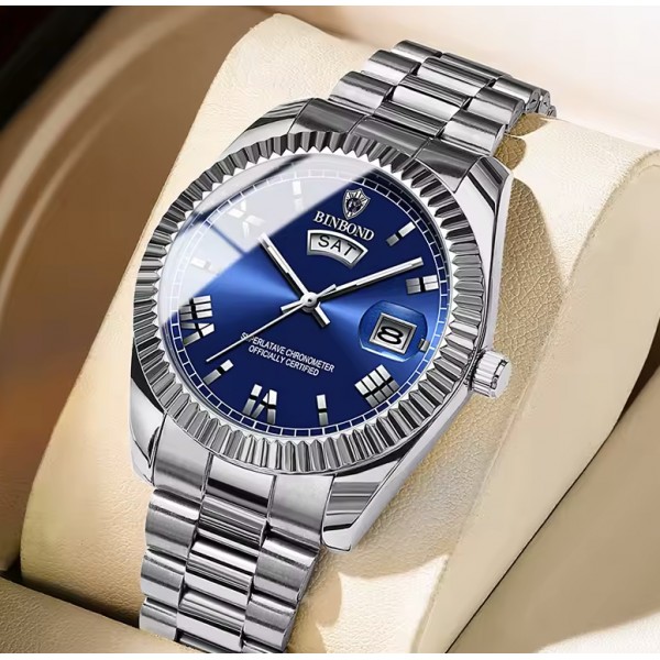 2025 New Men Business Watches Fashion Arabic Dial Steel Band Male's