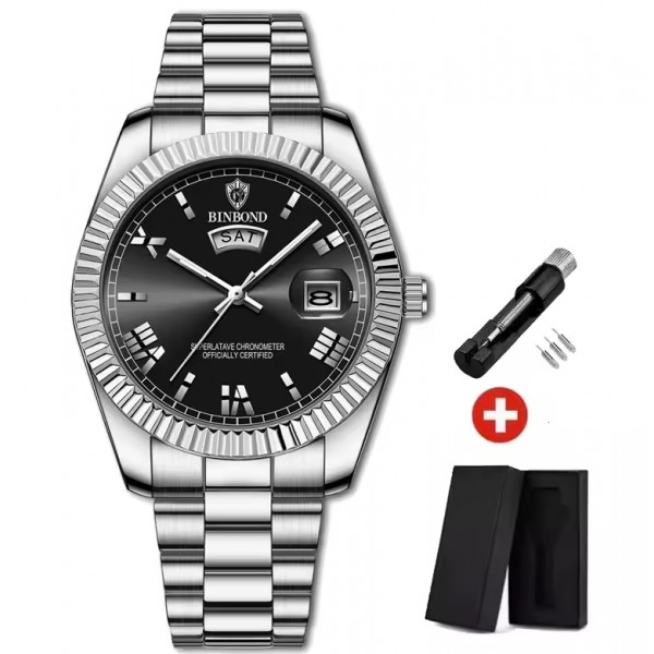 2025 New Men Business Watches Fashion Arabic Dial Steel Band Male's